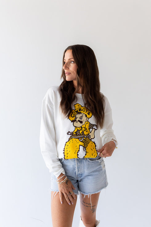 Wyoming Mascot Chenille Comfort Crew